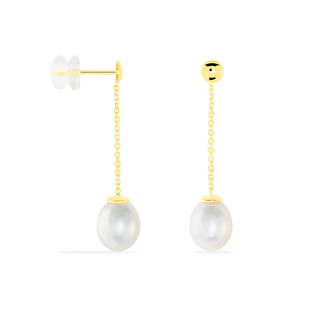 Boucles D'oreilles Pendantes Valera Or Jaune Perle De Culture - Boucles d'oreilles pendantes Femme | Histoire d’Or
