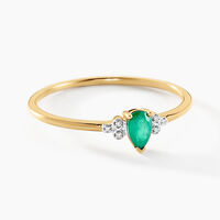 Bague Moss Or Jaune Emeraude Diamant