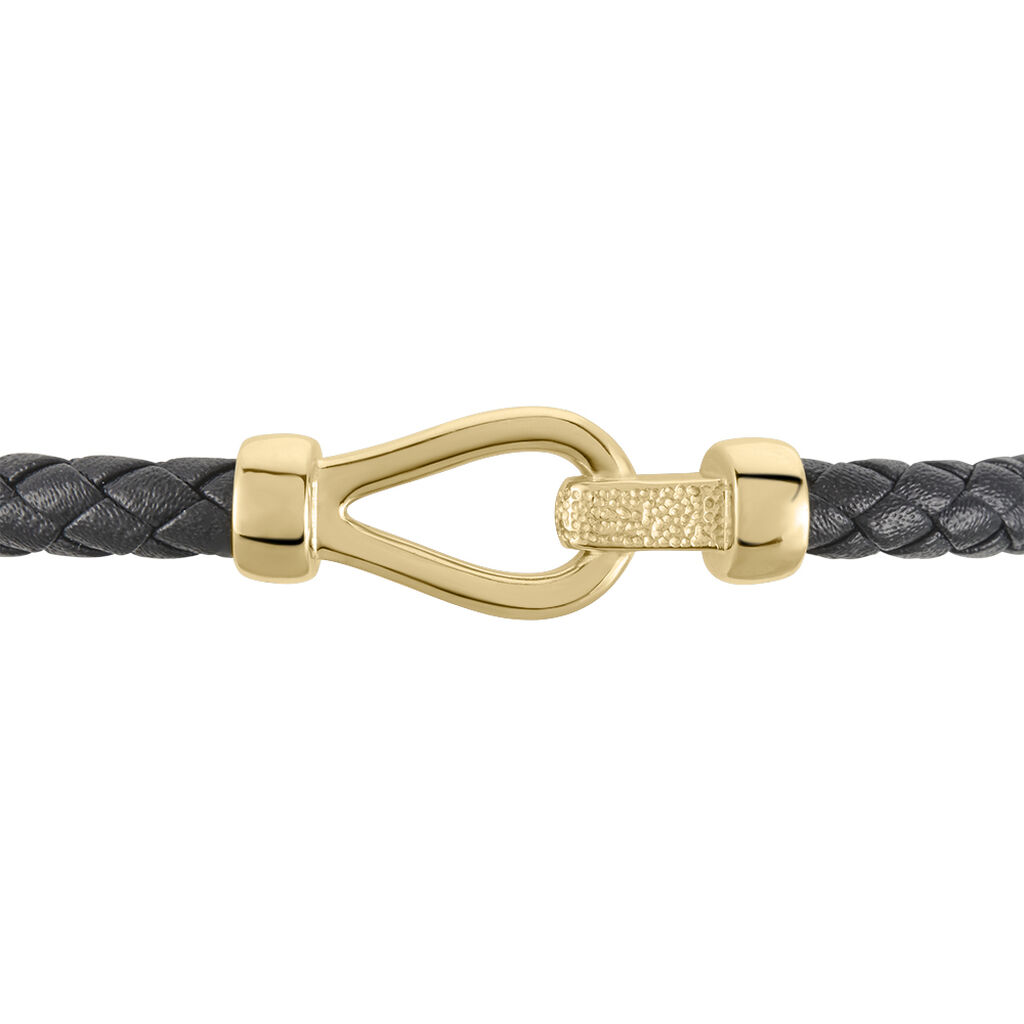Bracelet Plaqué Or Steve Cuir - Bracelets cordon Homme | Histoire d’Or