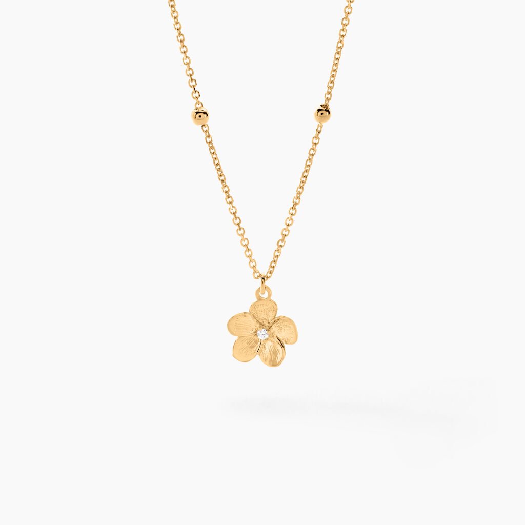 Collier Sakura Love Or Jaune Oxyde De Zirconium - Colliers Femme | Histoire d’Or