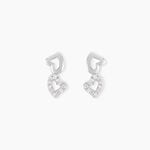 Boucles D'oreilles Puces Nonna Argent Blanc Oxyde De Zirconium - Boucles d'oreilles fantaisie Femme | Histoire d&rsquo;Or