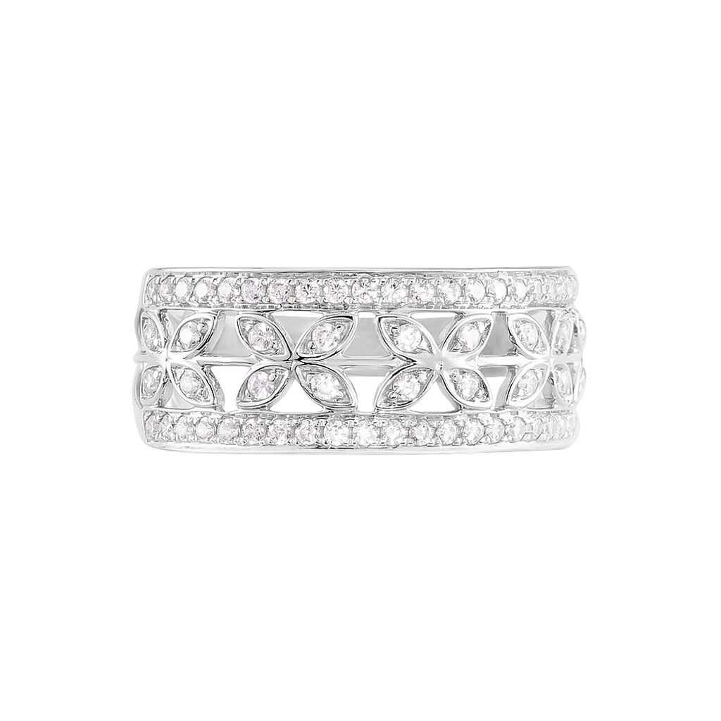 Bague Aella Or Blanc Oxyde De Zirconium - Bagues avec pierre Femme | Histoire d&rsquo;Or