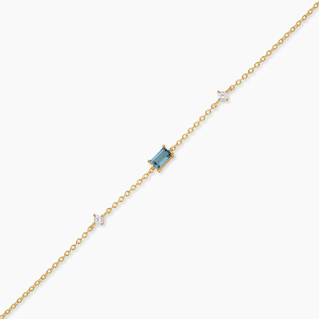 Bracelet Joaneder Argent Dor&eacute; A L'Or 750/1000 Topaze Oxyde De Zirconium - Bracelets Pierre Femme | Histoire d&rsquo;Or