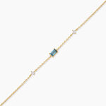 Bracelet Joaneder Argent Dor&eacute; A L'Or 750/1000 Topaze Oxyde De Zirconium - Bracelets Pierre Femme | Histoire d&rsquo;Or