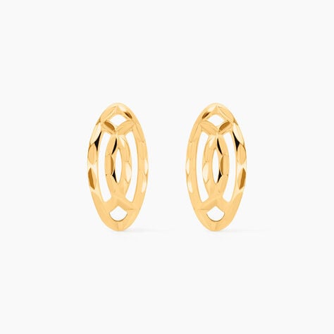 Boucles D'oreilles Puces Elodile Ovale Or Jaune - Clous d'oreilles Femme | Histoire d’Or