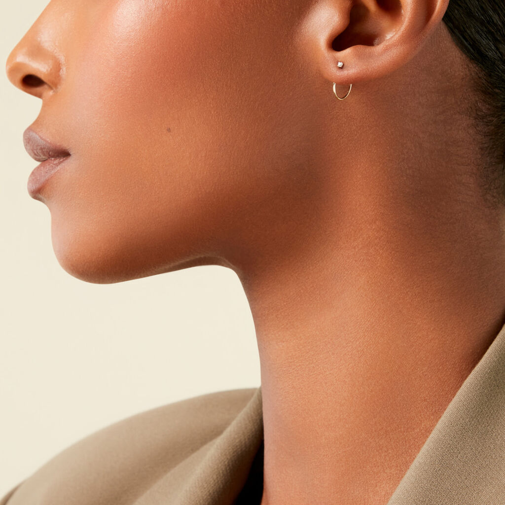 Boucles D'Oreilles Puces Nefertari Or Jaune Oxyde De Zirconium - Clous d'oreilles Femme | Histoire d&rsquo;Or