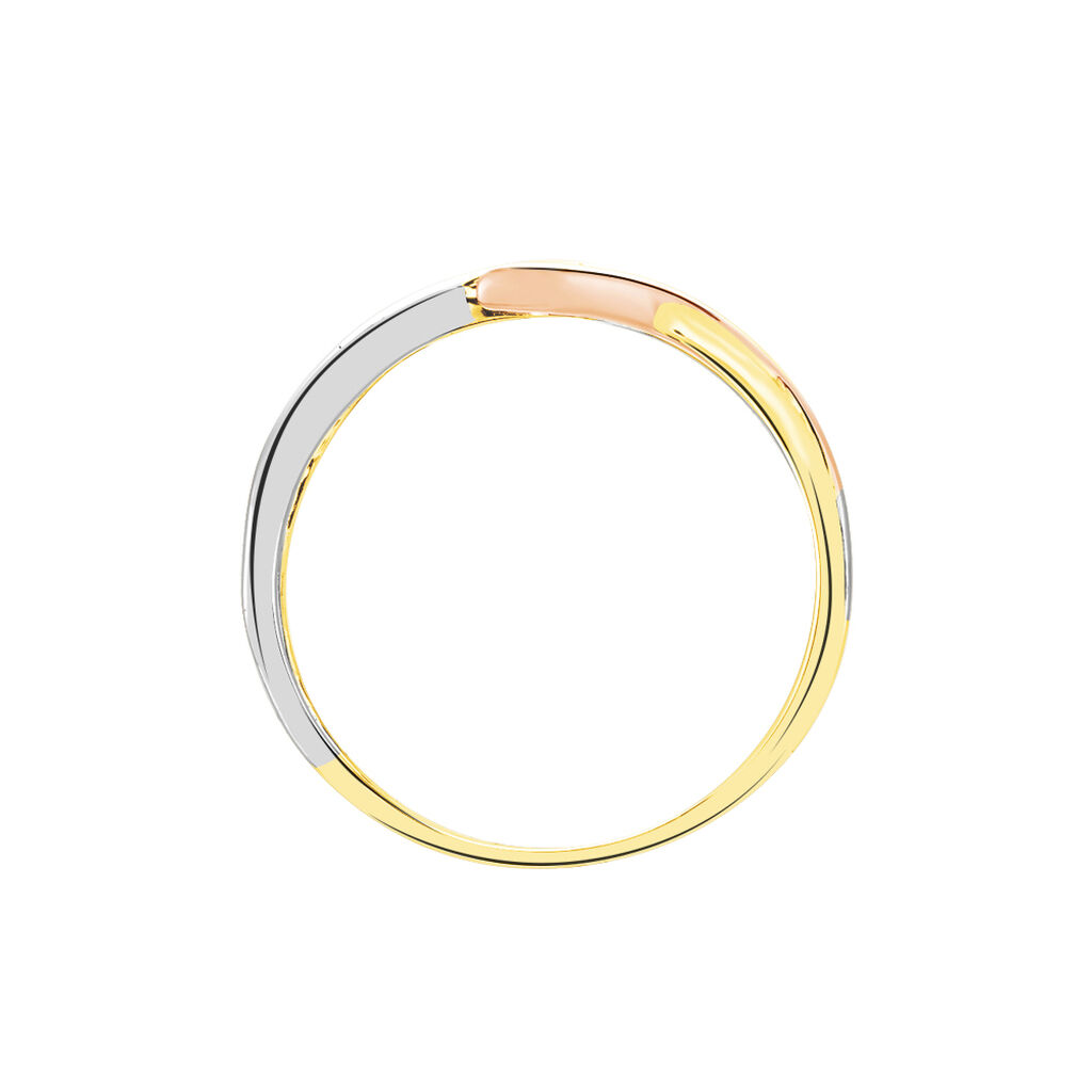 Bague Giusta Or Tricolore Diamant - Bagues solitaires Femme | Histoire d’Or