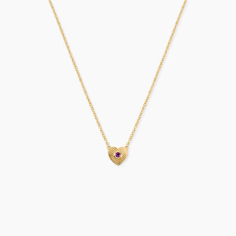 Collier Beileag Argent Dor&eacute; A L'Or 750/1000 Am&eacute;thyste - Colliers pierre Femme | Histoire d&rsquo;Or