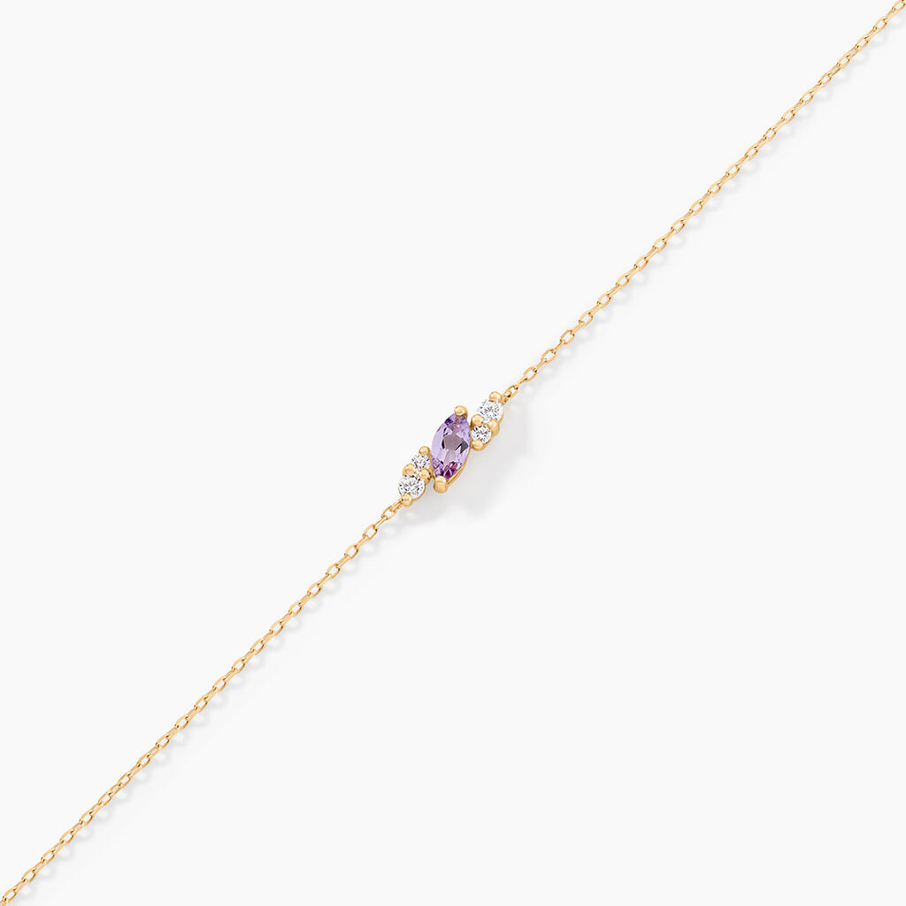 Bracelet Jardin Secret Or Jaune Am&eacute;thyste Oxyde De Zirconium - Bracelets Femme | Histoire d&rsquo;Or