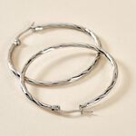 Cr&eacute;oles Esaias Acier Blanc - Boucles d'oreilles cr&eacute;oles Femme | Histoire d&rsquo;Or