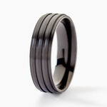 Bague Rico Acier Noir - Bagues fantaisie Homme | Histoire d&rsquo;Or