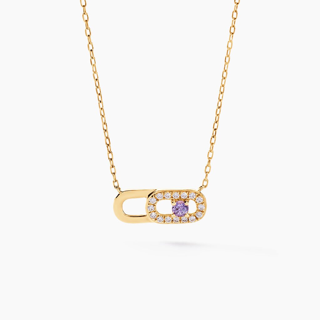 Collier Deonne Or Jaune Améthyste Oxyde De Zirconium - Colliers Femme | Histoire d’Or