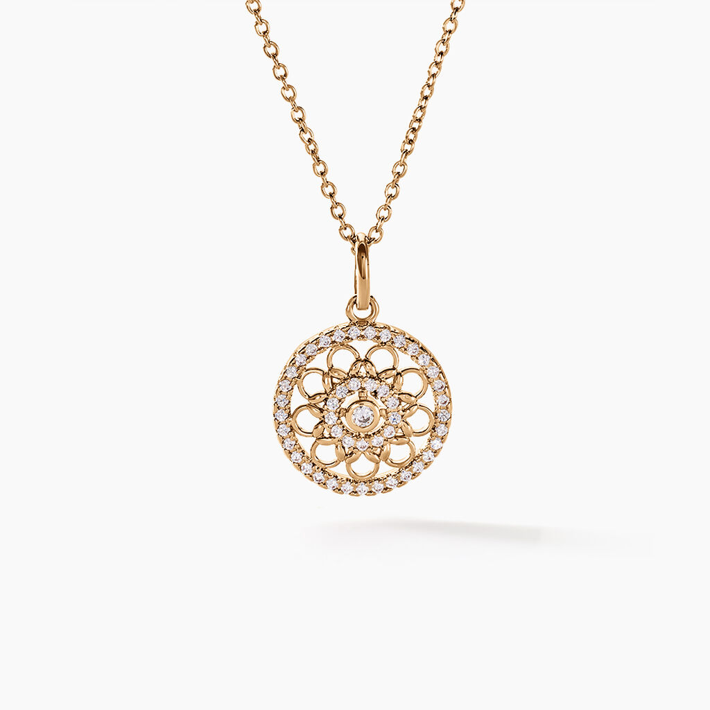 Collier Danya Plaqu&eacute; Or Dor&eacute; Oxyde De Zirconium - Colliers Femme | Histoire d&rsquo;Or