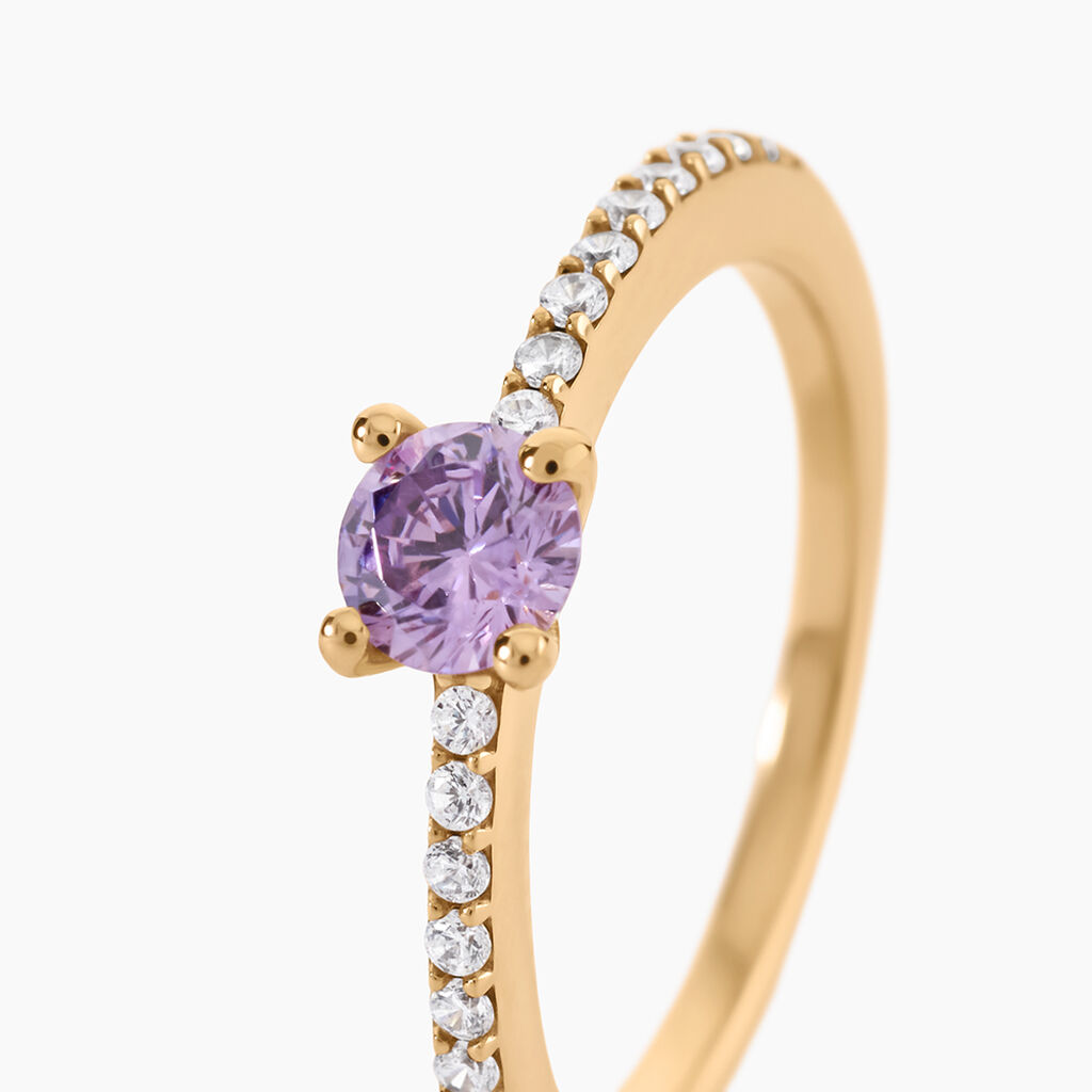 Bague Mireilla Plaqu&eacute; Or Jaune Oxyde De Zirconium - Bagues solitaires Femme | Histoire d&rsquo;Or