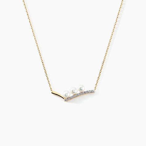 Collier Ambrogio Or Jaune Perle De Culture Oxyde De Zirconium - Colliers Femme | Histoire d’Or