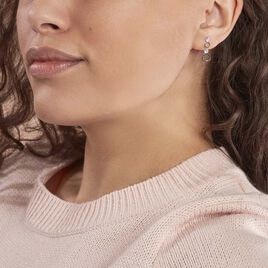 Boucles D'oreilles Puces Wynona Or Blanc Oxyde - Boucles d'oreilles pendantes Femme | Histoire d’Or