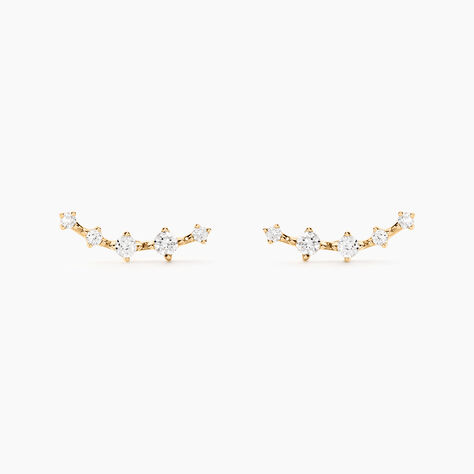 Boucles D'oreilles Puces Nichole Or Jaune Diamant Synthétique - Clous d'oreilles Femme | Histoire d’Or
