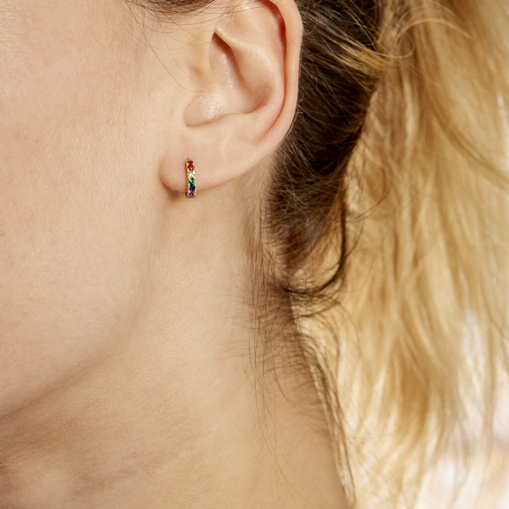 Creoles Andgelina Or Jaune Oxydes De Zirconium - Boucles d'oreilles créoles Femme | Histoire d’Or