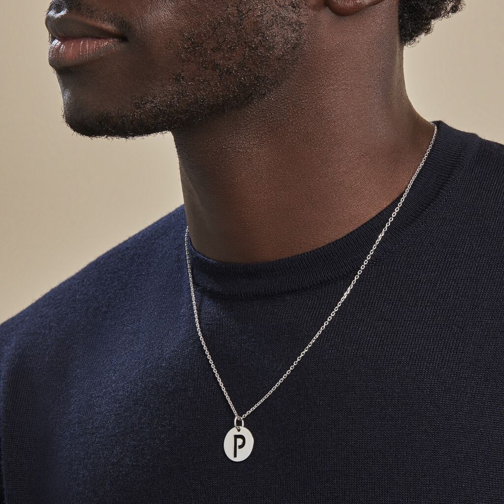 Pendentif Elio P Argent Blanc - Pendentifs Famille | Histoire d’Or