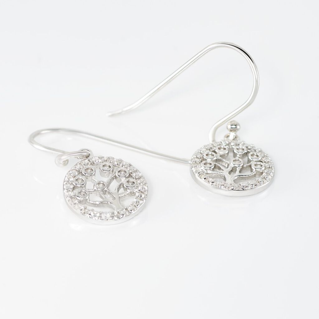 Boucles D'oreilles Pendantes Chimere Argent Blanc Oxyde De Zirconium - Boucles d'oreilles fantaisie Femme | Histoire d&rsquo;Or