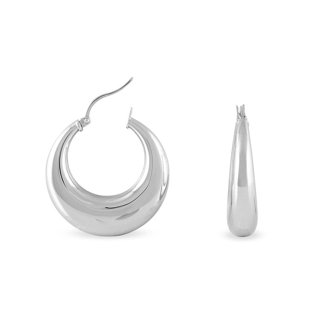 Créoles Creolia Acier Blanc - Boucles d'oreilles créoles Femme | Histoire d’Or