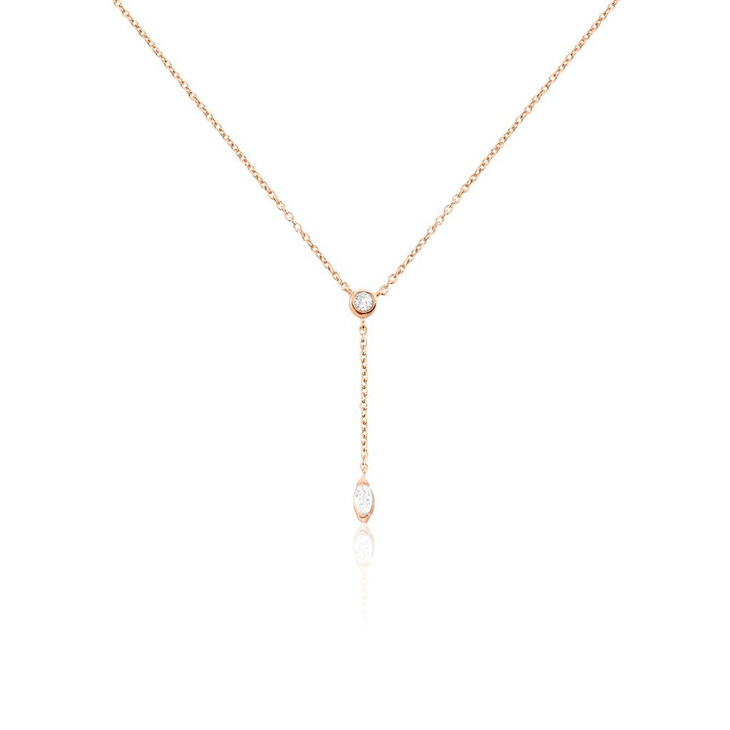 Collier Kenta Argent Rose Oxyde De Zirconium - Colliers fantaisie Femme | Histoire d&rsquo;Or