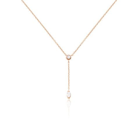 Collier Kenta Argent Rose Oxyde De Zirconium - Colliers fantaisie Femme | Histoire d&rsquo;Or