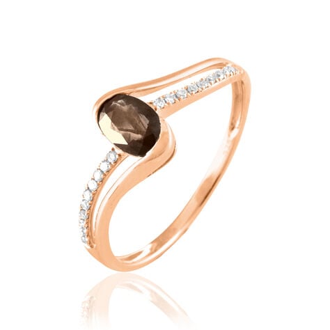Bague Anja Or Rose Quartz Et Diamant - Bagues solitaires Femme | Histoire d’Or