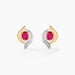 Boucles D'oreilles Puces Lydia Or Bicolore Rubis - Clous d'oreilles Femme | Histoire d’Or