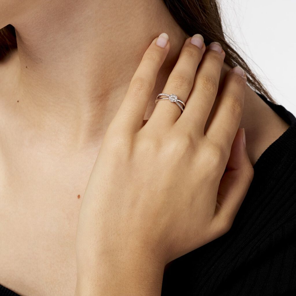 Bague Kuta Or Blanc Diamant - Bagues avec pierre Femme | Histoire d’Or