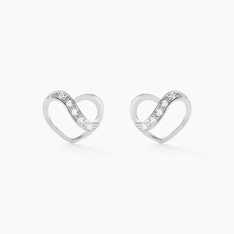 Boucles D'oreilles Puces Or Blanc Juliane Diamants - Clous d'oreilles Femme | Histoire d&rsquo;Or