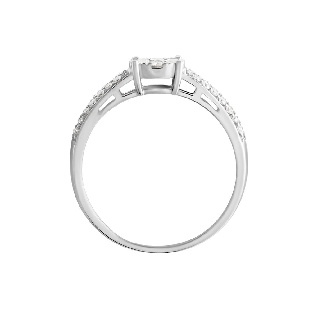 Bague Julia Platine Blanc Diamant - Bagues avec pierre Femme | Histoire d’Or