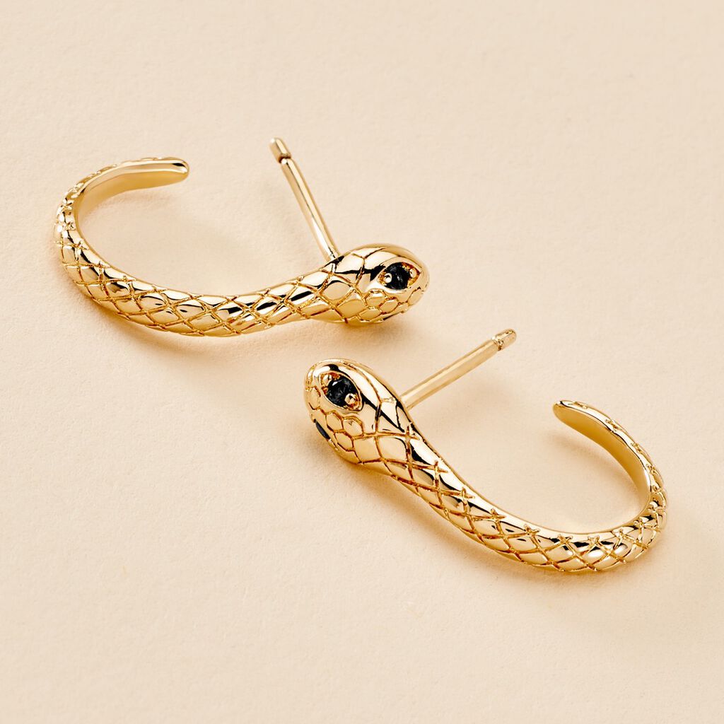 Créoles Yasha Plaqué Or Jaune Spinelle - Boucles d'oreilles créoles Femme | Histoire d’Or