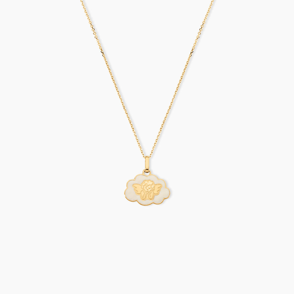 Pendentif Ange Nuage Or Jaune - Cadeaux de naissance Enfant | Histoire d&rsquo;Or