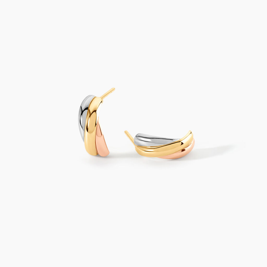 Cr&eacute;oles Igora Or Tricolore - Boucles d'oreilles cr&eacute;oles Femme | Histoire d&rsquo;Or