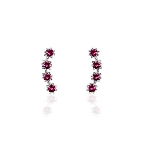 Boucles D'oreilles Puces Karrie Argent Blanc Oxyde De Zirconium - Boucles d'oreilles fantaisie Femme | Histoire d&rsquo;Or