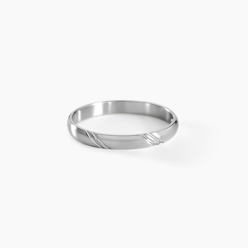 Alliance Soriya Demi Jonc Classique Argent Blanc - Alliances Famille | Histoire d’Or