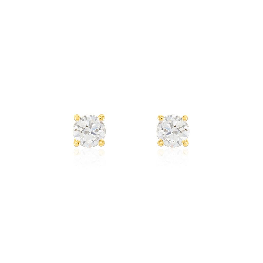 Boucles D'oreilles Puces Or Jaune Aphrodite Diamants - Clous d'oreilles Femme | Histoire d’Or