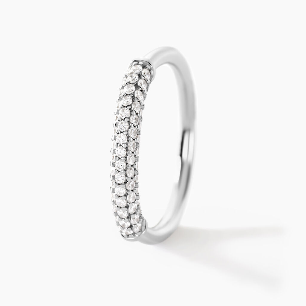 Bague Urban Call Argent Blanc Oxyde De Zirconium - Bagues avec pierre Femme | Histoire d&rsquo;Or