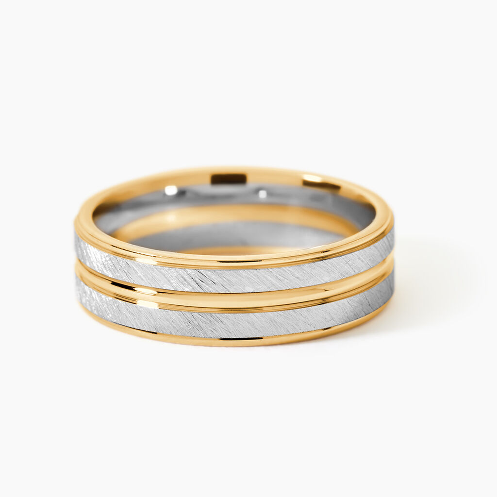 Alliance Givree Ruban Plat Or Bicolore - Alliances Unisex | Histoire d&rsquo;Or