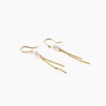 Boucles D'Oreilles Pendantes Salman Argent Dor&eacute; A L'Or 750/1000 Perle De Culture - Boucles d'oreilles pendantes  | Histoire d&rsquo;Or