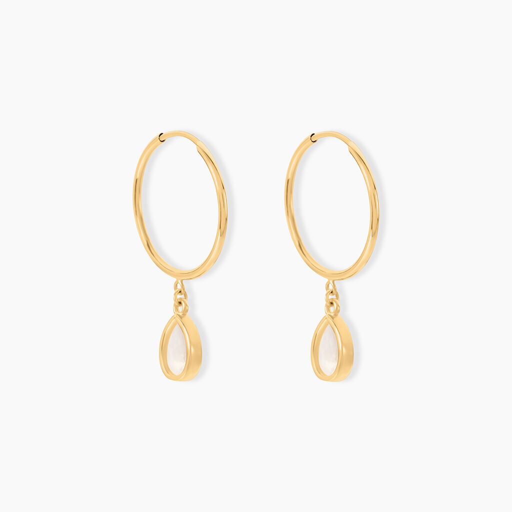 Créoles Bahman Or Jaune Nacre - Boucles d'oreilles créoles Femme | Histoire d’Or