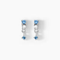 Boucles D'oreilles Pendantes Elorine Argent Blanc Oxyde De Zirconium