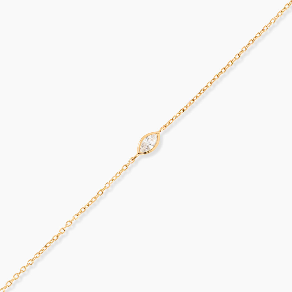 Bracelet Amazone Plaqu&eacute; Or Jaune Oxyde De Zirconium - Bracelets Femme | Histoire d&rsquo;Or