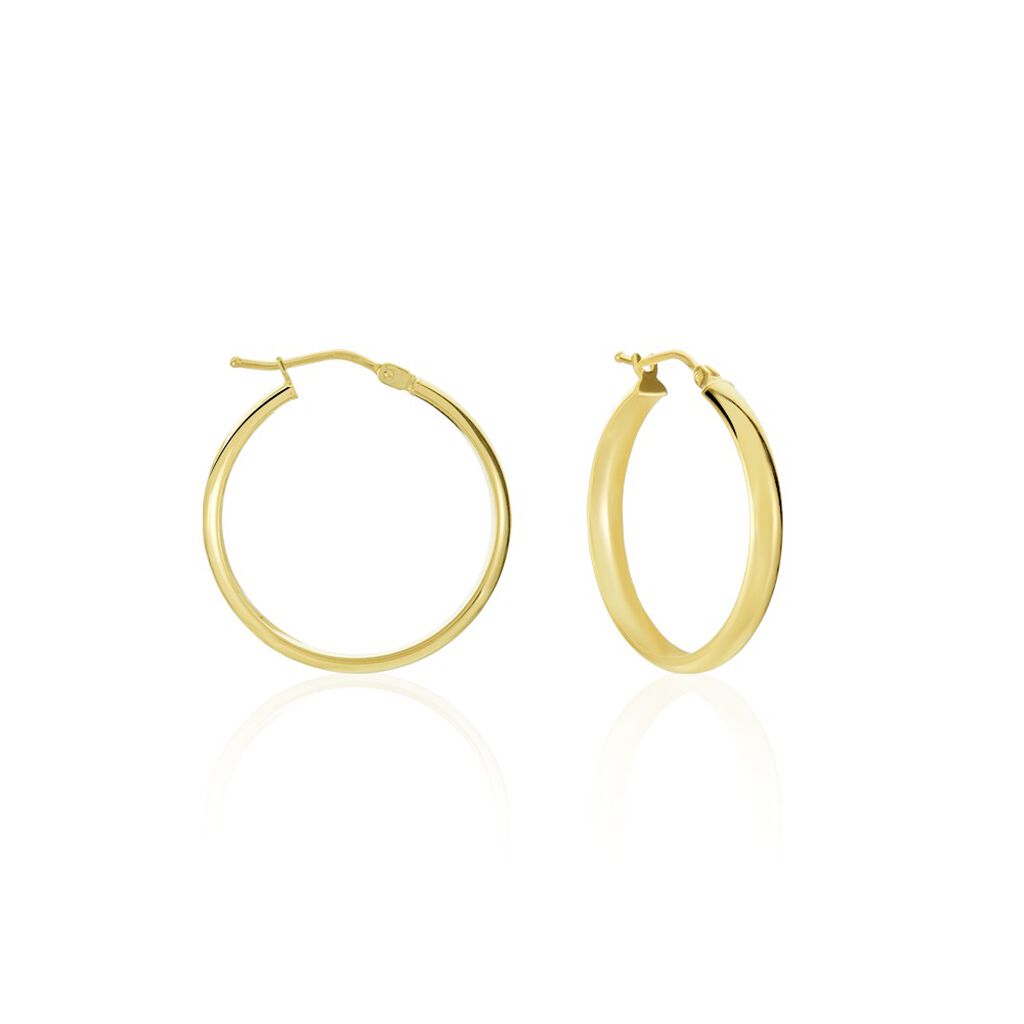 Créoles Shalana Lisses Demi Jonc Or Jaune - Boucles d'oreilles créoles Femme | Histoire d’Or