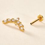 Piercing D'h&eacute;lix Annecy Acier Jaune Cristal - Boucles d'oreilles fantaisie Femme | Histoire d&rsquo;Or