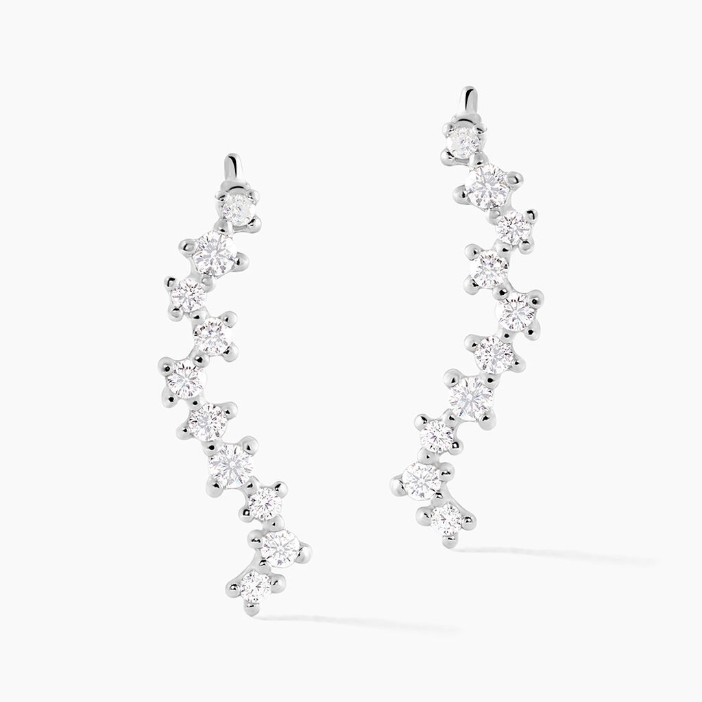 Bijoux D'oreilles Brandi Argent Rhodié Oxyde De Zirconium - Boucles d'oreilles fantaisie Femme | Histoire d’Or