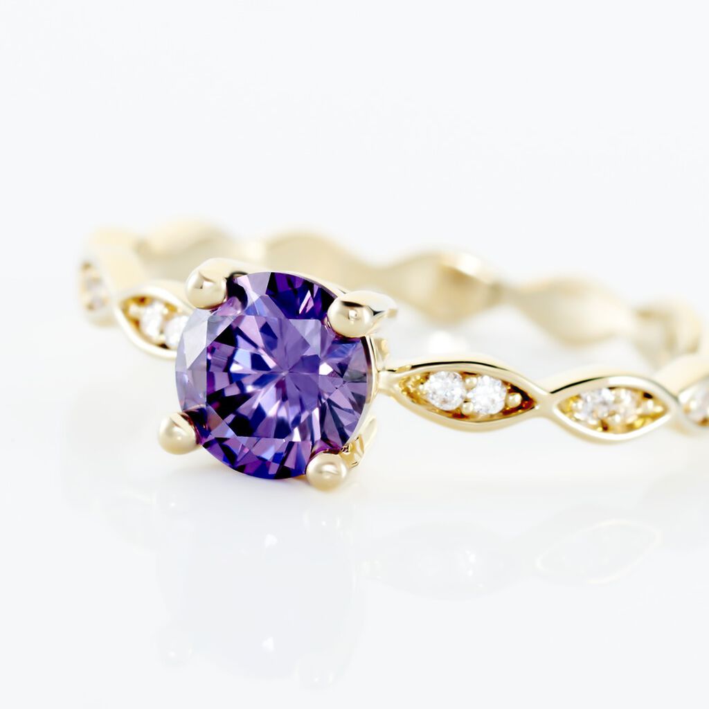 Bague Kurt Plaqu&eacute; Or Jaune Oxyde De Zirconium - Bagues solitaires Femme | Histoire d&rsquo;Or