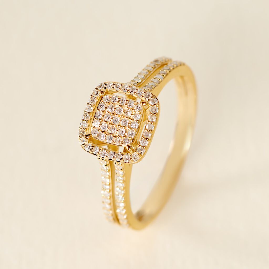Bague Zenaba Or Jaune Diamant - Bagues avec pierre Femme | Histoire d’Or