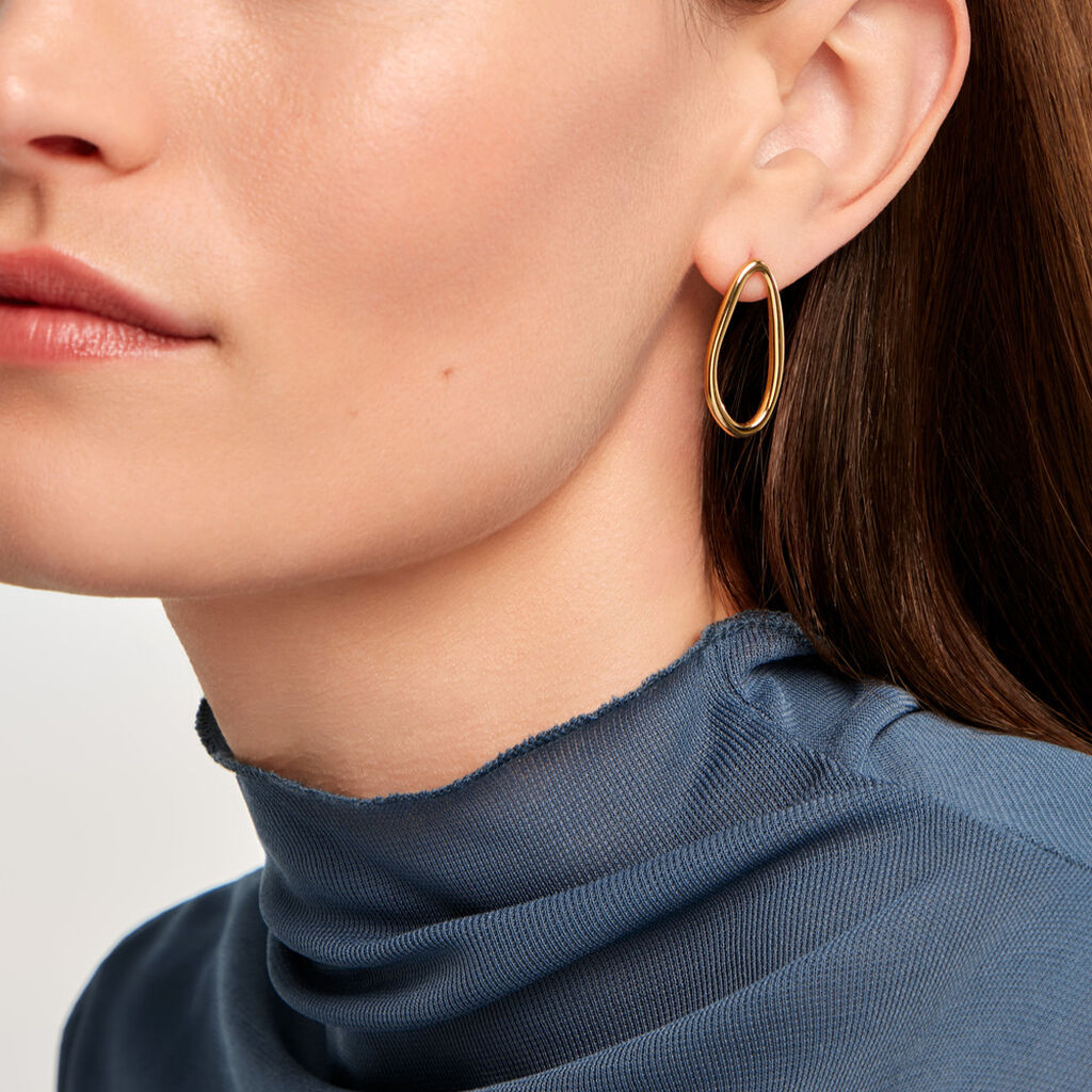 Boucles D'Oreilles Pendantes Elinoa Acier Jaune - Boucles d'oreilles fantaisie Femme | Histoire d&rsquo;Or